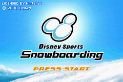 Disney Sports Snowboarding title screen for GameBoy Advance